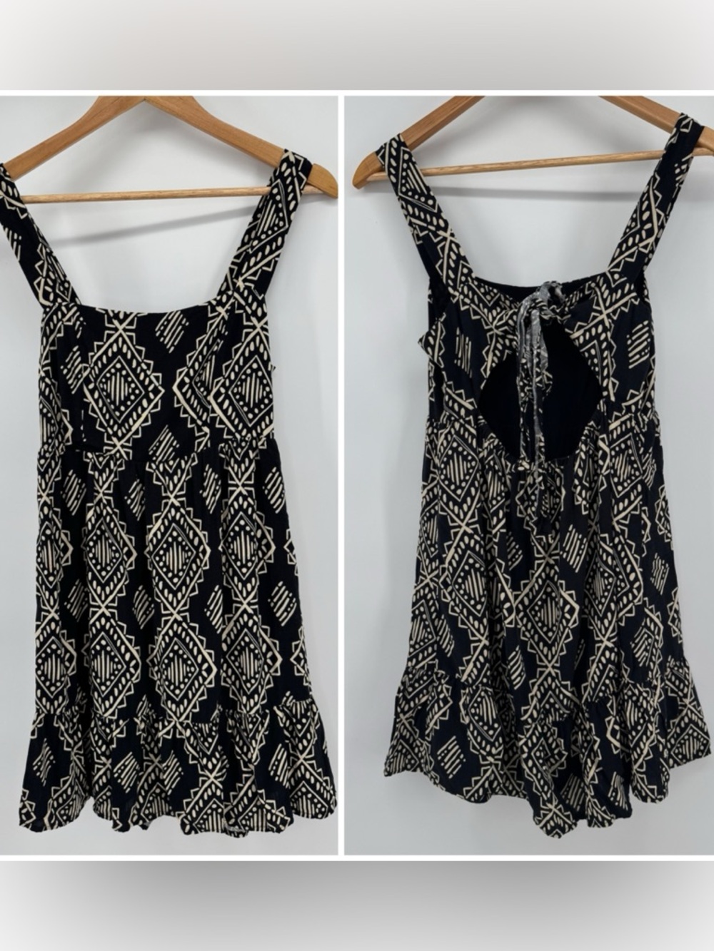 Rewind Black and Cream Geometric Tribal  Sundress Women's Size Medium Festival - Picture 10 of 10